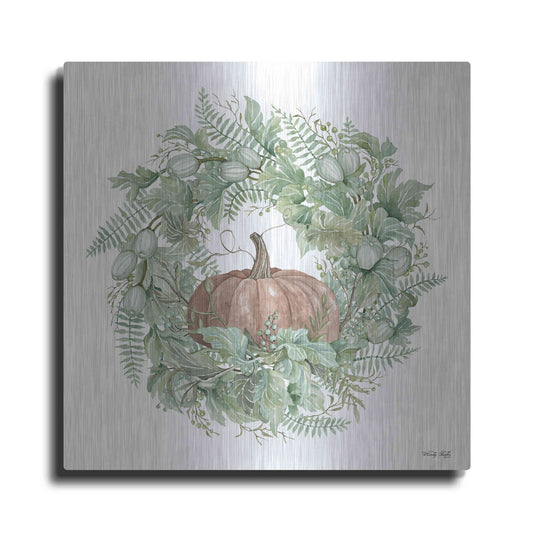 Luxe Metal Art 'Pumpkin Wreath I' by Cindy Jacobs, Metal Wall Art