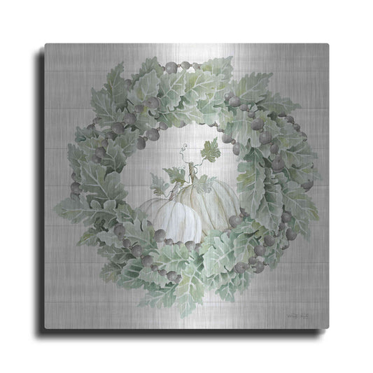 Luxe Metal Art 'Pumpkin Wreath III' by Cindy Jacobs, Metal Wall Art