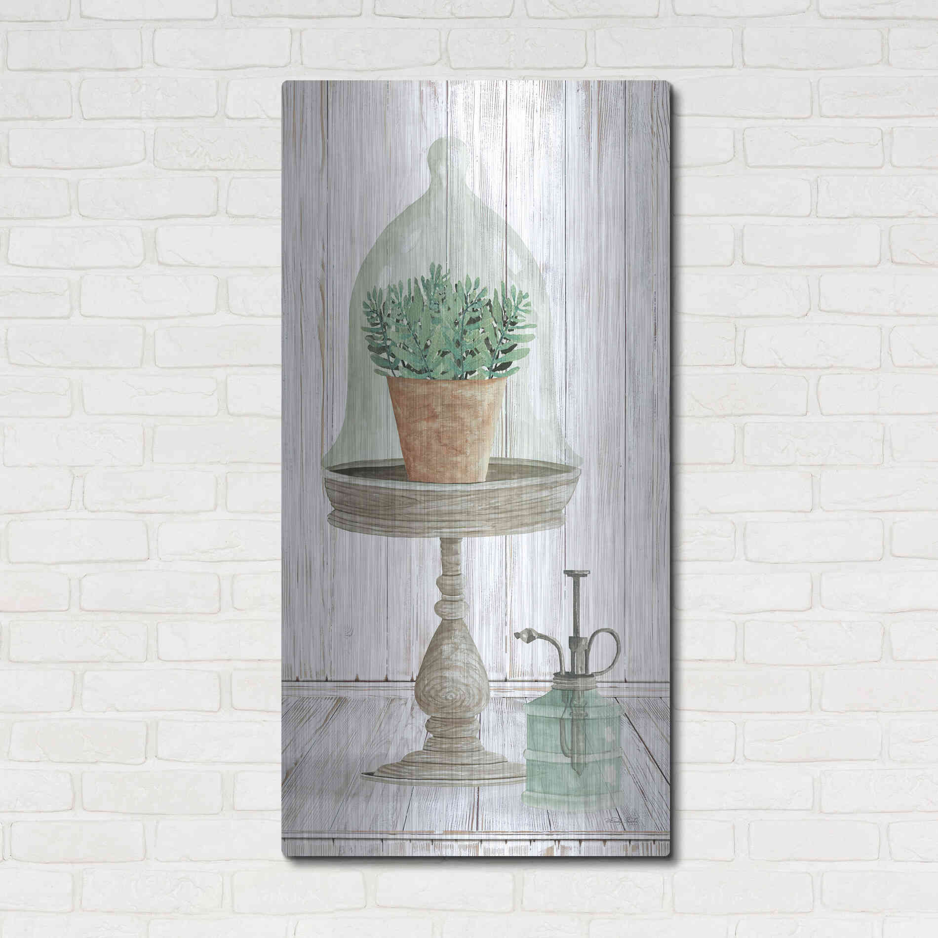 Luxe Metal Art 'Farmhouse Plant Stand' by Cindy Jacobs, Metal Wall Art,24x48