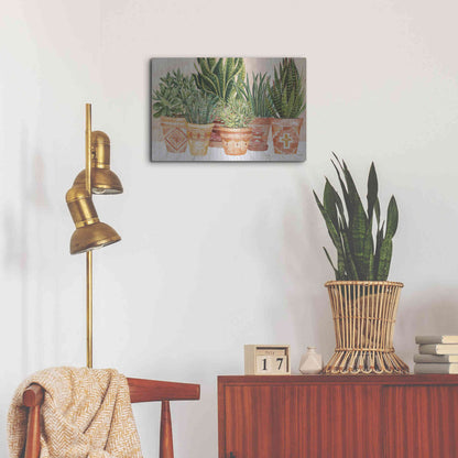 Luxe Metal Art 'Aztec Potted Plants' by Cindy Jacobs, Metal Wall Art,24x16