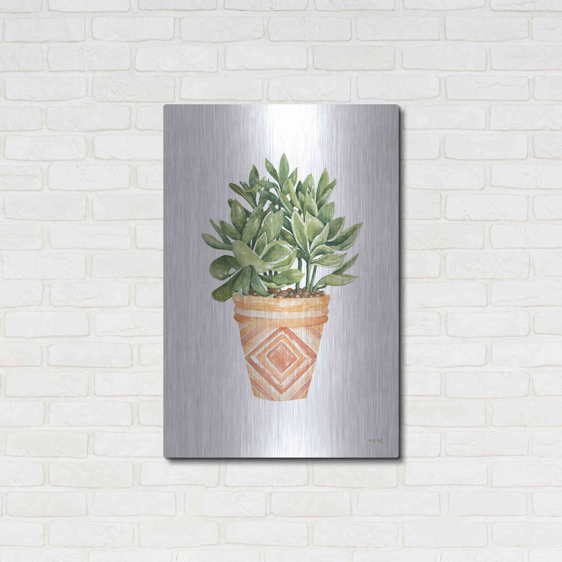 Luxe Metal Art 'Aztec Pot I' by Cindy Jacobs, Metal Wall Art,24x36