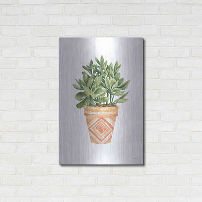 Luxe Metal Art 'Aztec Pot I' by Cindy Jacobs, Metal Wall Art,24x36