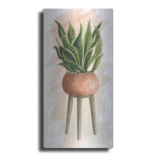 Luxe Metal Art 'Plant Stand Pot Of Flowers II' by Cindy Jacobs, Metal Wall Art