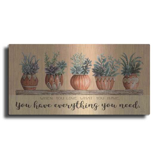 Luxe Metal Art 'Love What You Have' by Cindy Jacobs, Metal Wall Art