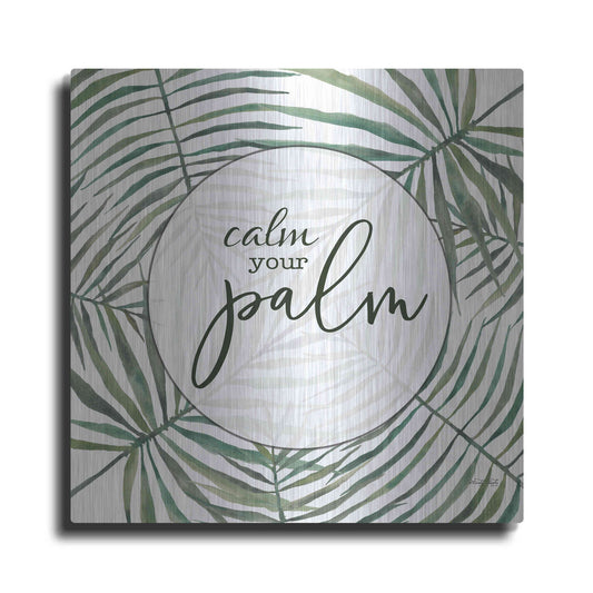 Luxe Metal Art 'Calm The Palm' by Cindy Jacobs, Metal Wall Art