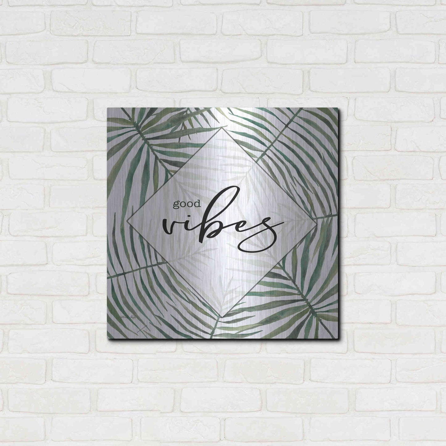 Luxe Metal Art 'Good Vibes' by Cindy Jacobs, Metal Wall Art,24x24