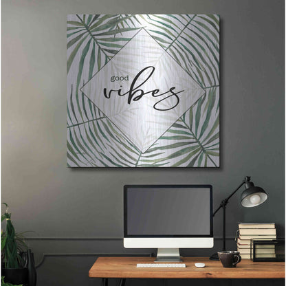 Luxe Metal Art 'Good Vibes' by Cindy Jacobs, Metal Wall Art,36x36