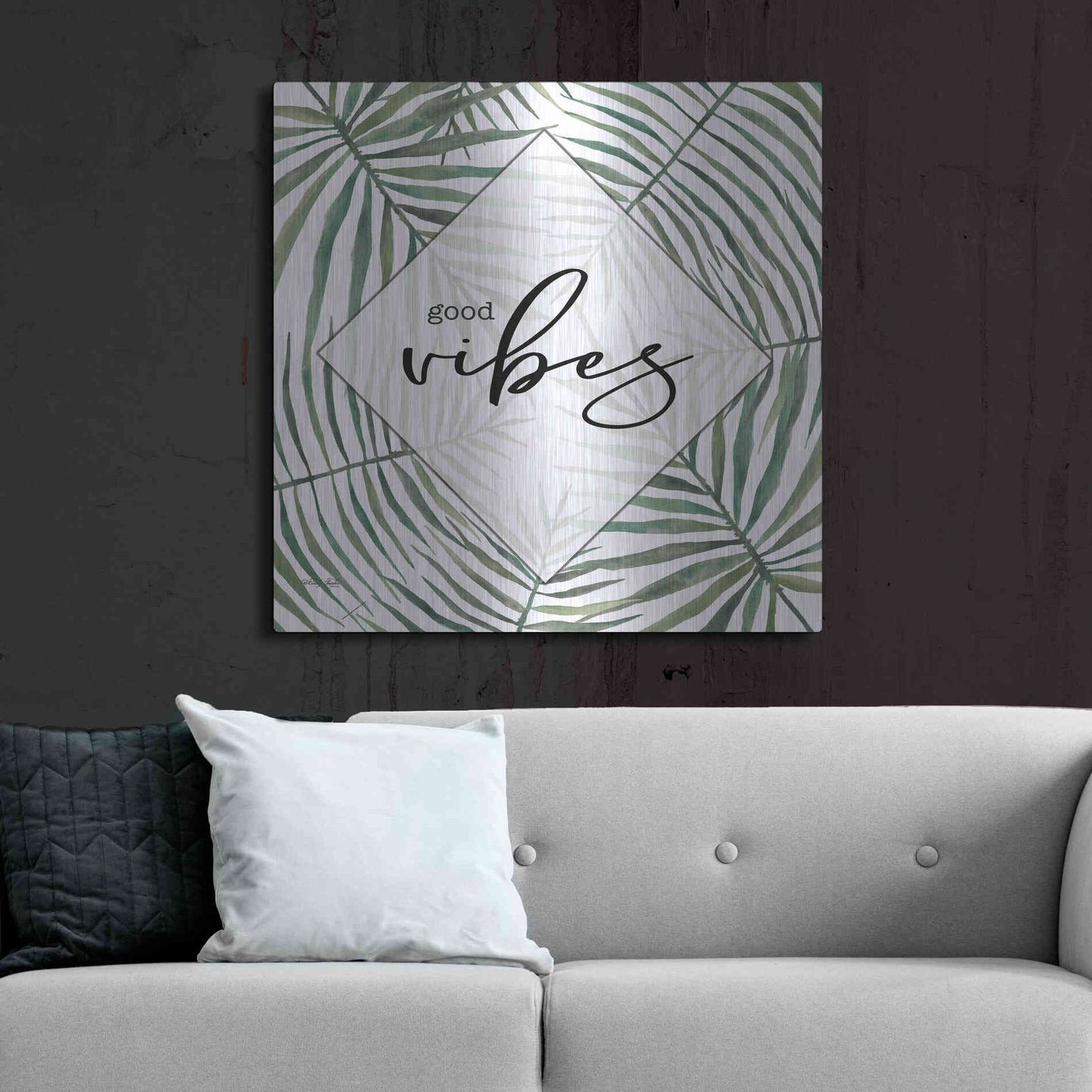 Luxe Metal Art 'Good Vibes' by Cindy Jacobs, Metal Wall Art,36x36