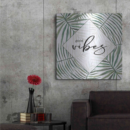 Luxe Metal Art 'Good Vibes' by Cindy Jacobs, Metal Wall Art,36x36