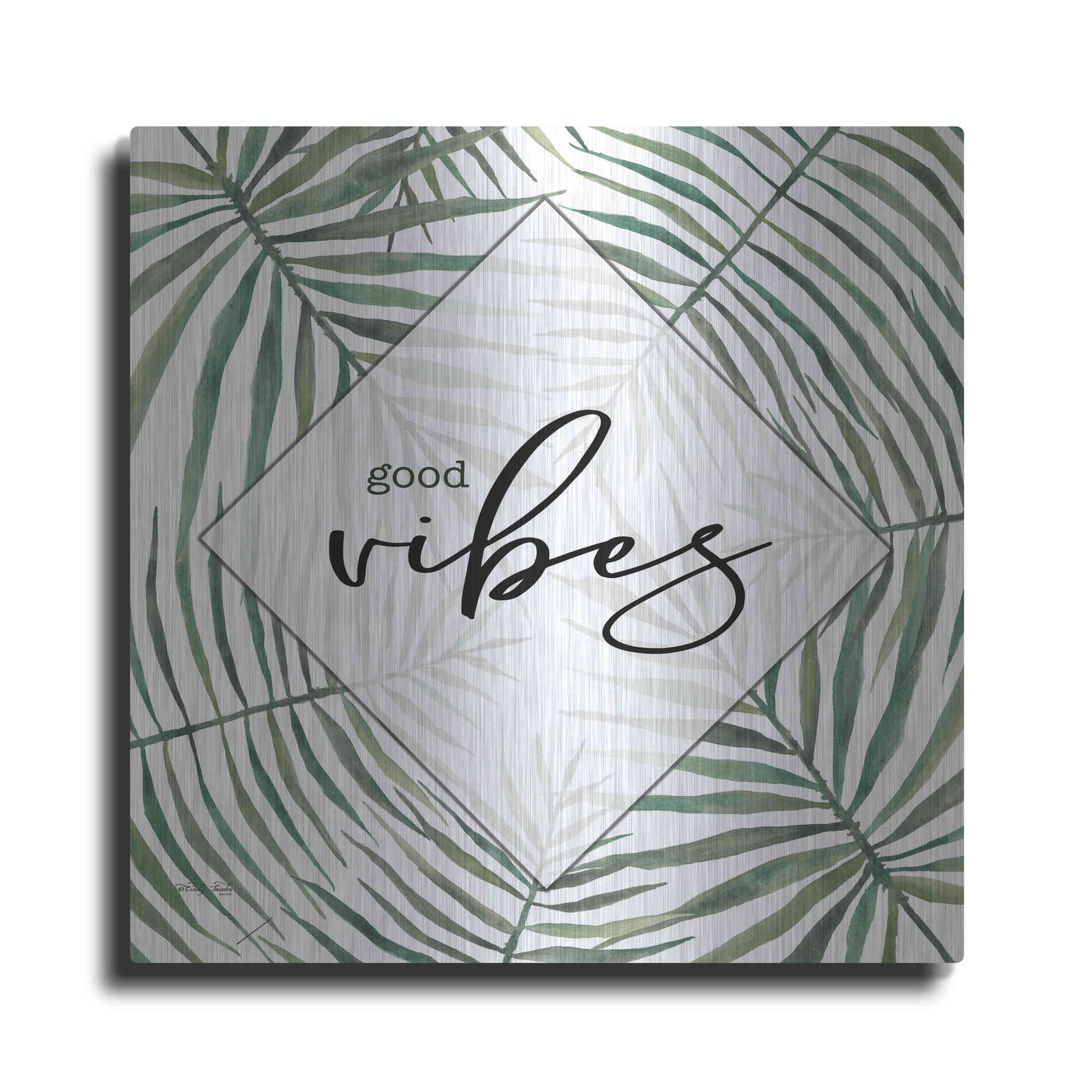 Luxe Metal Art 'Good Vibes' by Cindy Jacobs, Metal Wall Art