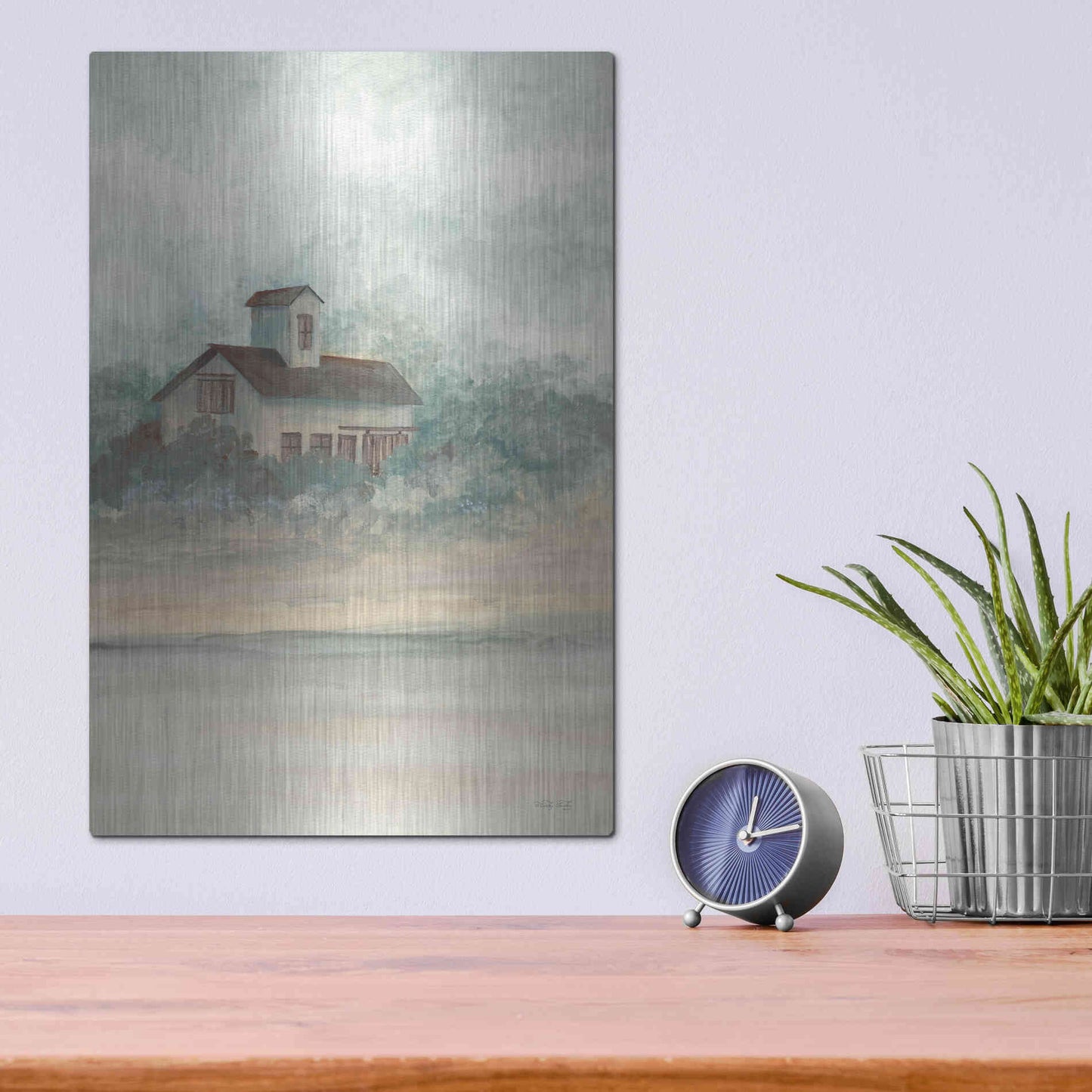 Luxe Metal Art 'Barn In Country I' by Cindy Jacobs, Metal Wall Art,12x16