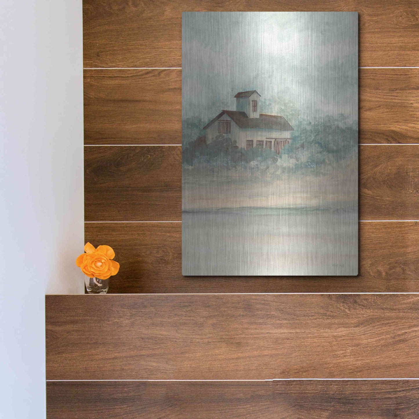 Luxe Metal Art 'Barn In Country I' by Cindy Jacobs, Metal Wall Art,12x16