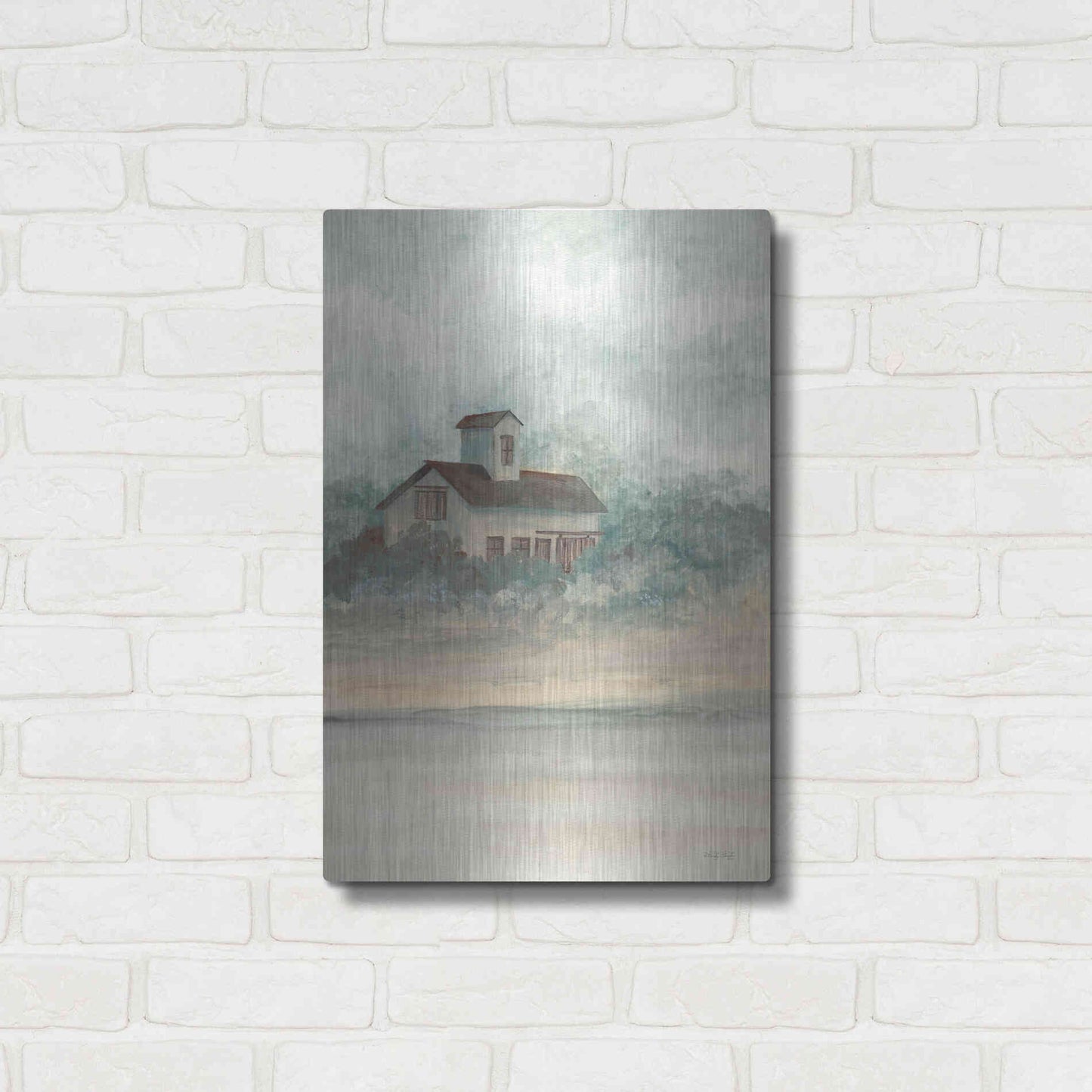 Luxe Metal Art 'Barn In Country I' by Cindy Jacobs, Metal Wall Art,16x24