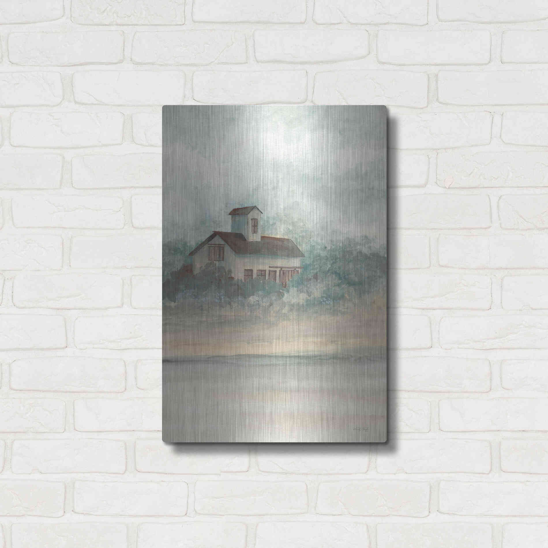 Luxe Metal Art 'Barn In Country I' by Cindy Jacobs, Metal Wall Art,16x24