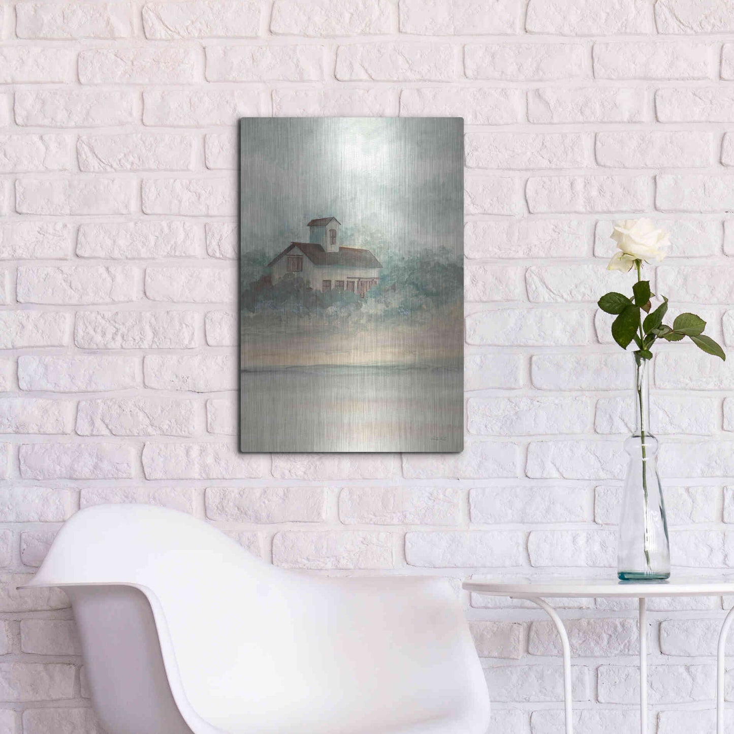 Luxe Metal Art 'Barn In Country I' by Cindy Jacobs, Metal Wall Art,16x24