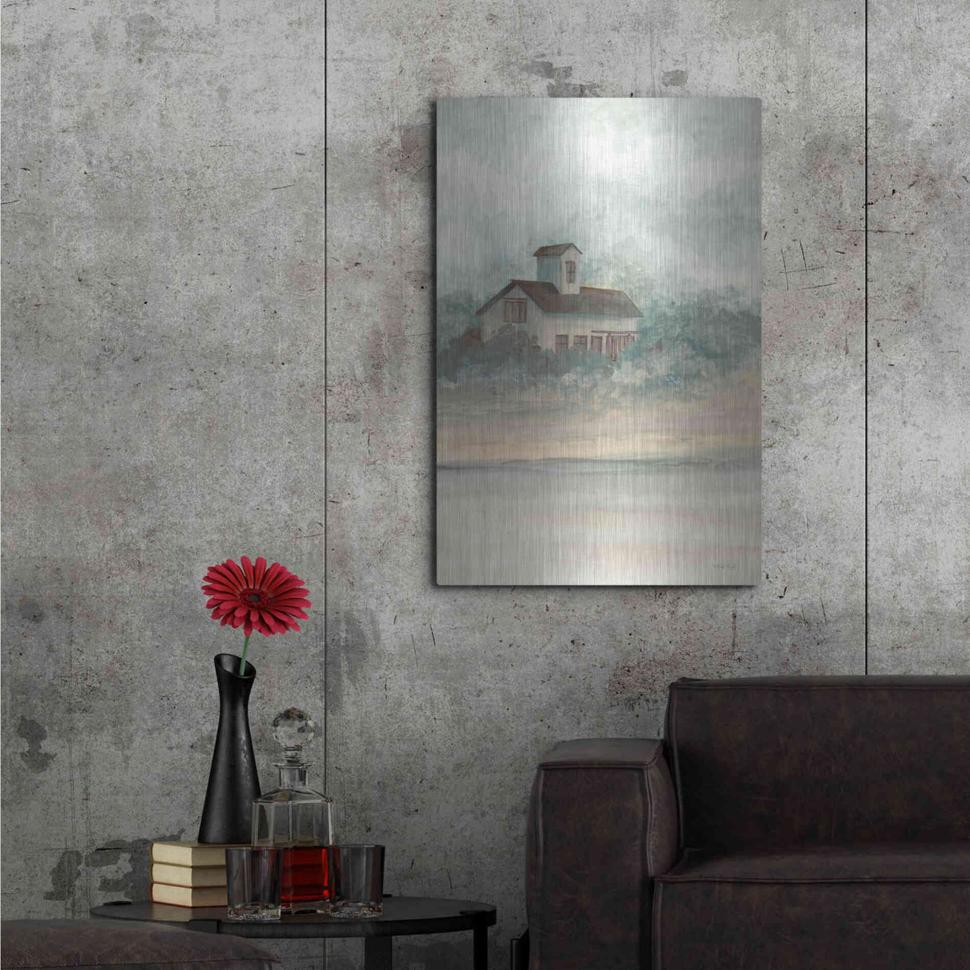 Luxe Metal Art 'Barn In Country I' by Cindy Jacobs, Metal Wall Art,24x36