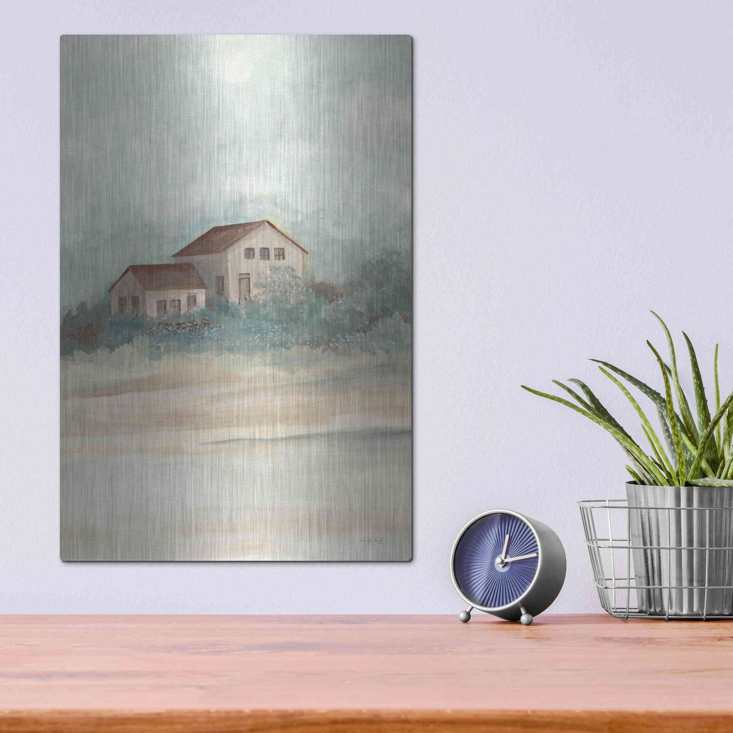 Luxe Metal Art 'House In Country' by Cindy Jacobs, Metal Wall Art,12x16