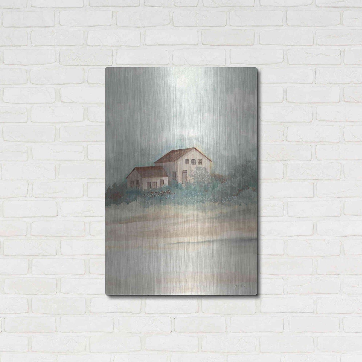 Luxe Metal Art 'House In Country' by Cindy Jacobs, Metal Wall Art,24x36