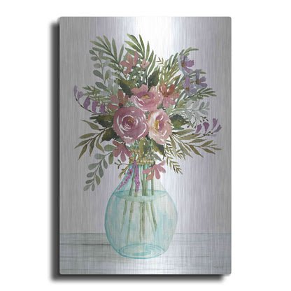 Luxe Metal Art 'Purple Blush Bouquet I' by Cindy Jacobs, Metal Wall Art