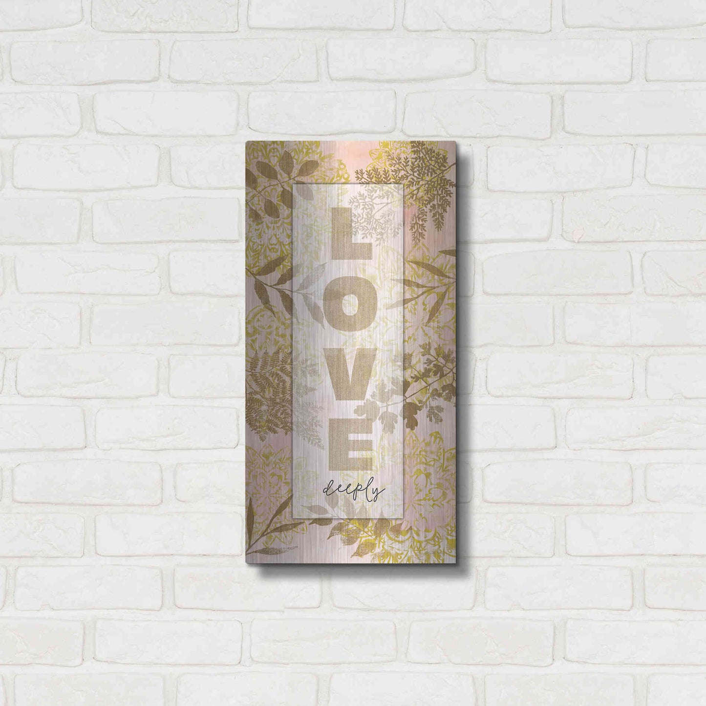 Luxe Metal Art 'Love Deeply' by Cindy Jacobs, Metal Wall Art,12x24