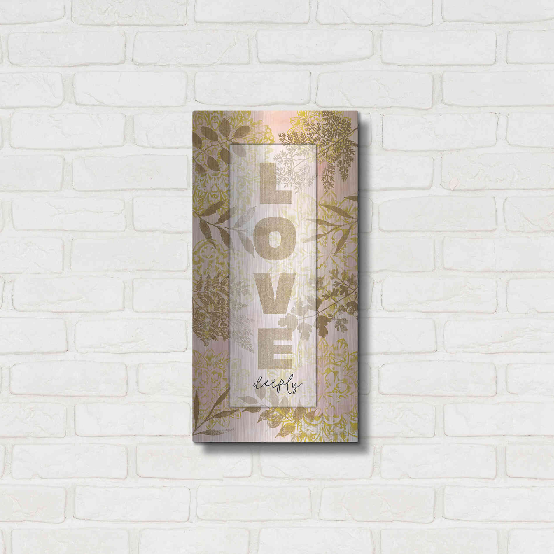 Luxe Metal Art 'Love Deeply' by Cindy Jacobs, Metal Wall Art,12x24