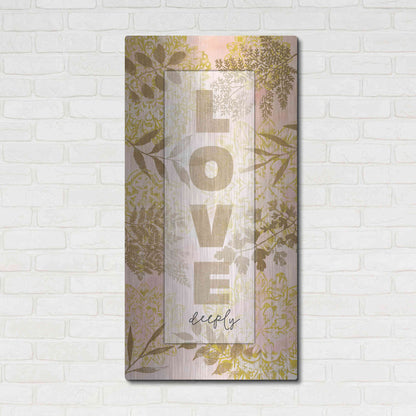 Luxe Metal Art 'Love Deeply' by Cindy Jacobs, Metal Wall Art,24x48