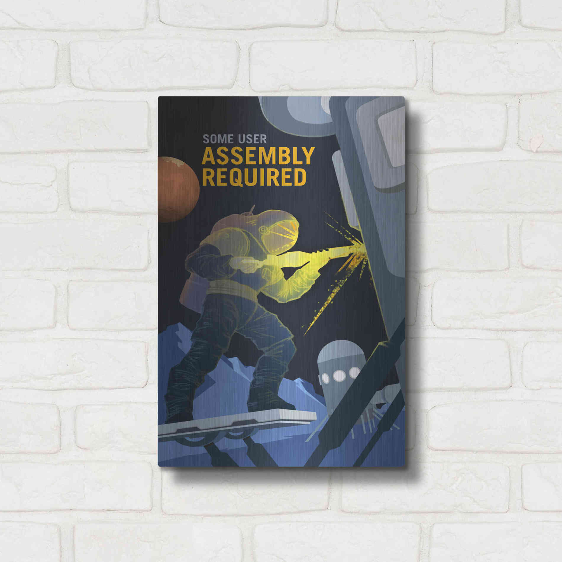 Luxe Metal Art 'Mars Explorer Series: Some User Assembly Required' Space Metal Wall Art,12x16