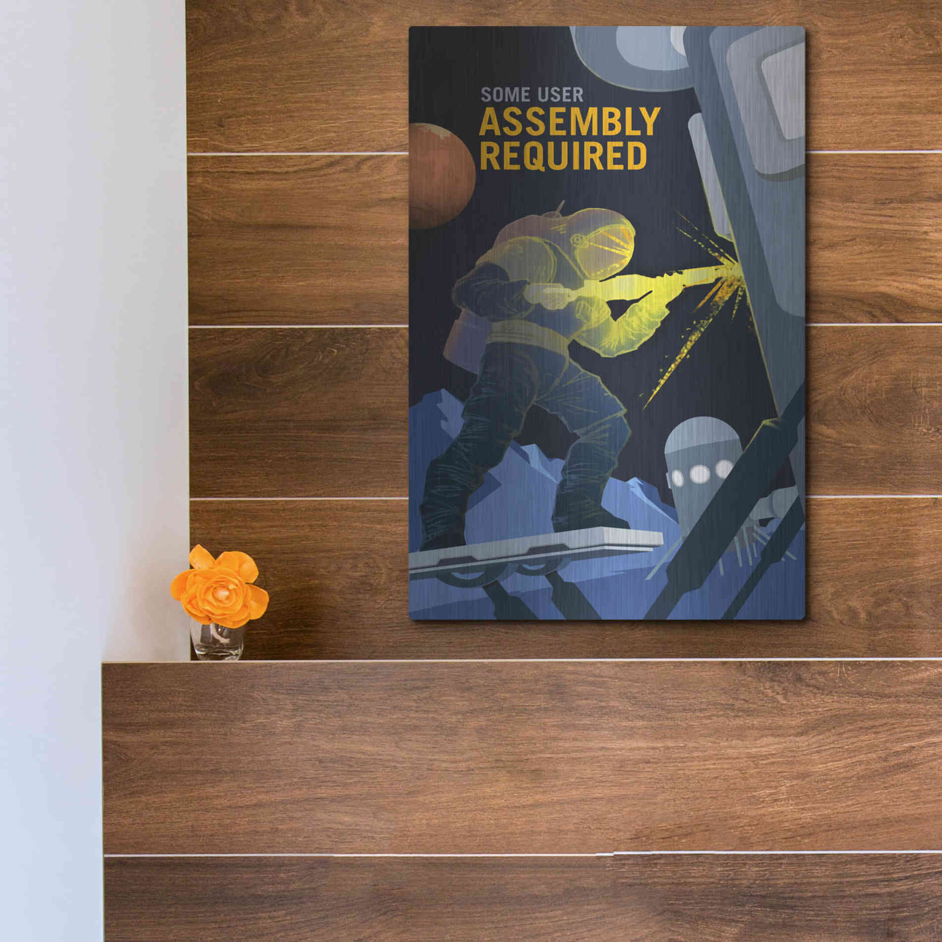 Luxe Metal Art 'Mars Explorer Series: Some User Assembly Required' Space Metal Wall Art,12x16