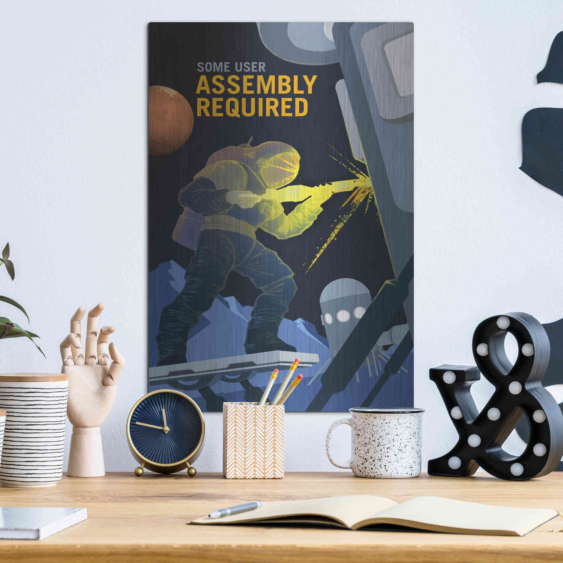 Luxe Metal Art 'Mars Explorer Series: Some User Assembly Required' Space Metal Wall Art,12x16