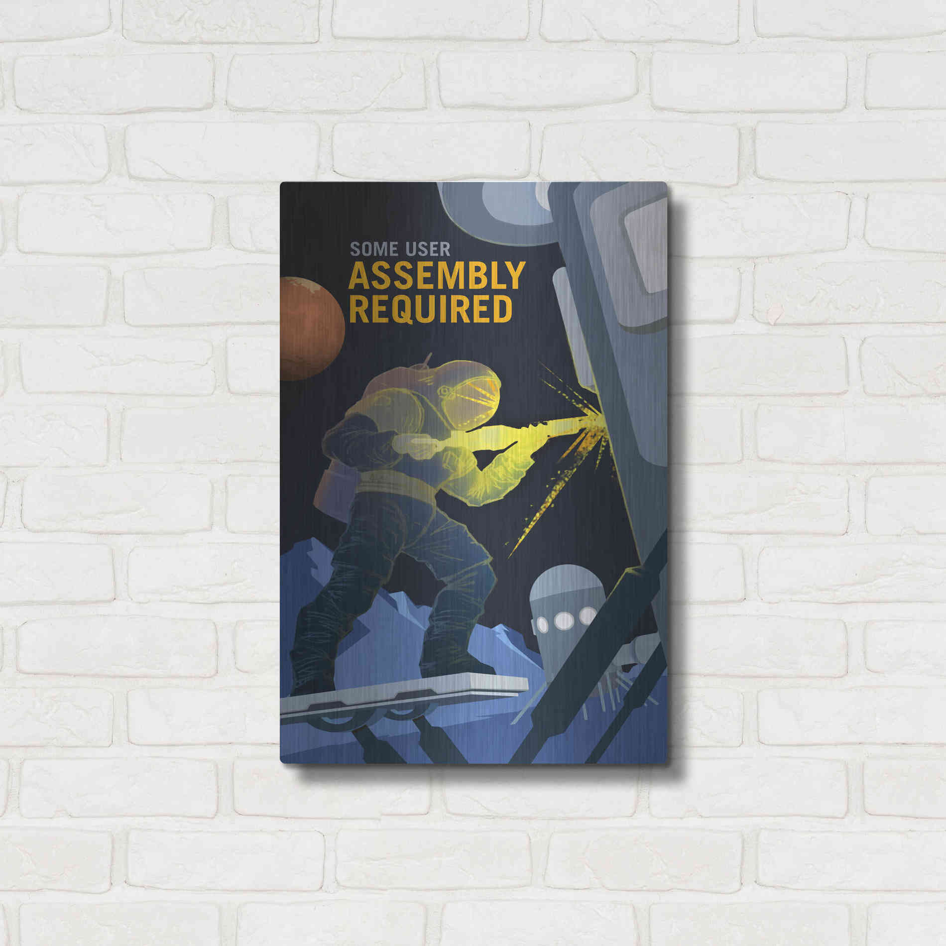 Luxe Metal Art 'Mars Explorer Series: Some User Assembly Required' Space Metal Wall Art,16x24