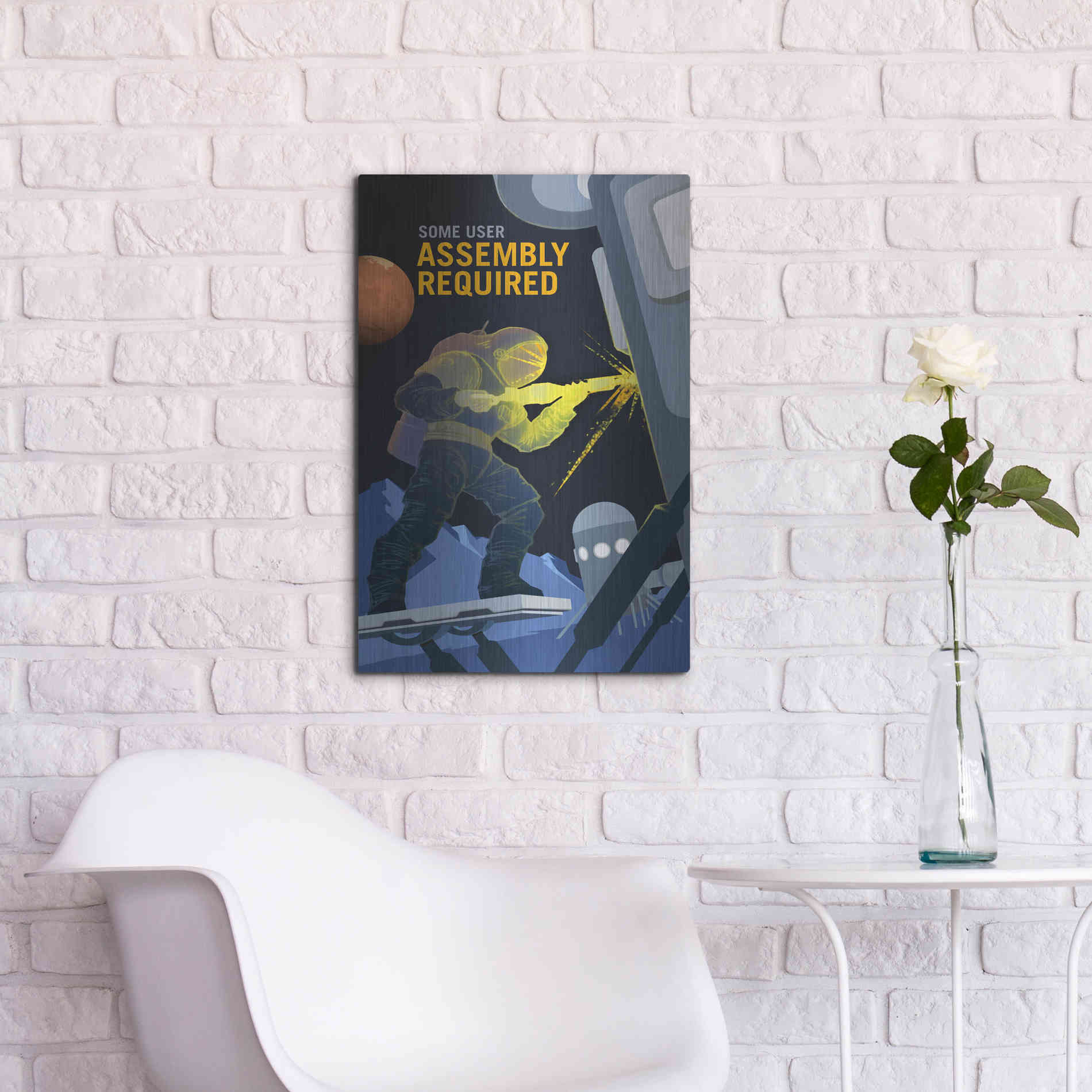 Luxe Metal Art 'Mars Explorer Series: Some User Assembly Required' Space Metal Wall Art,16x24