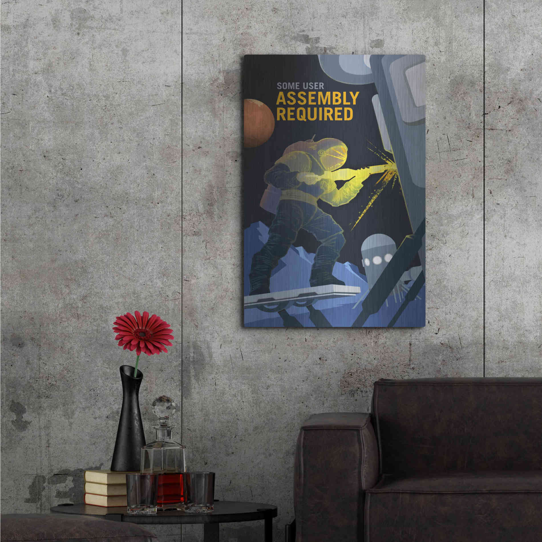 Luxe Metal Art 'Mars Explorer Series: Some User Assembly Required' Space Metal Wall Art,24x36