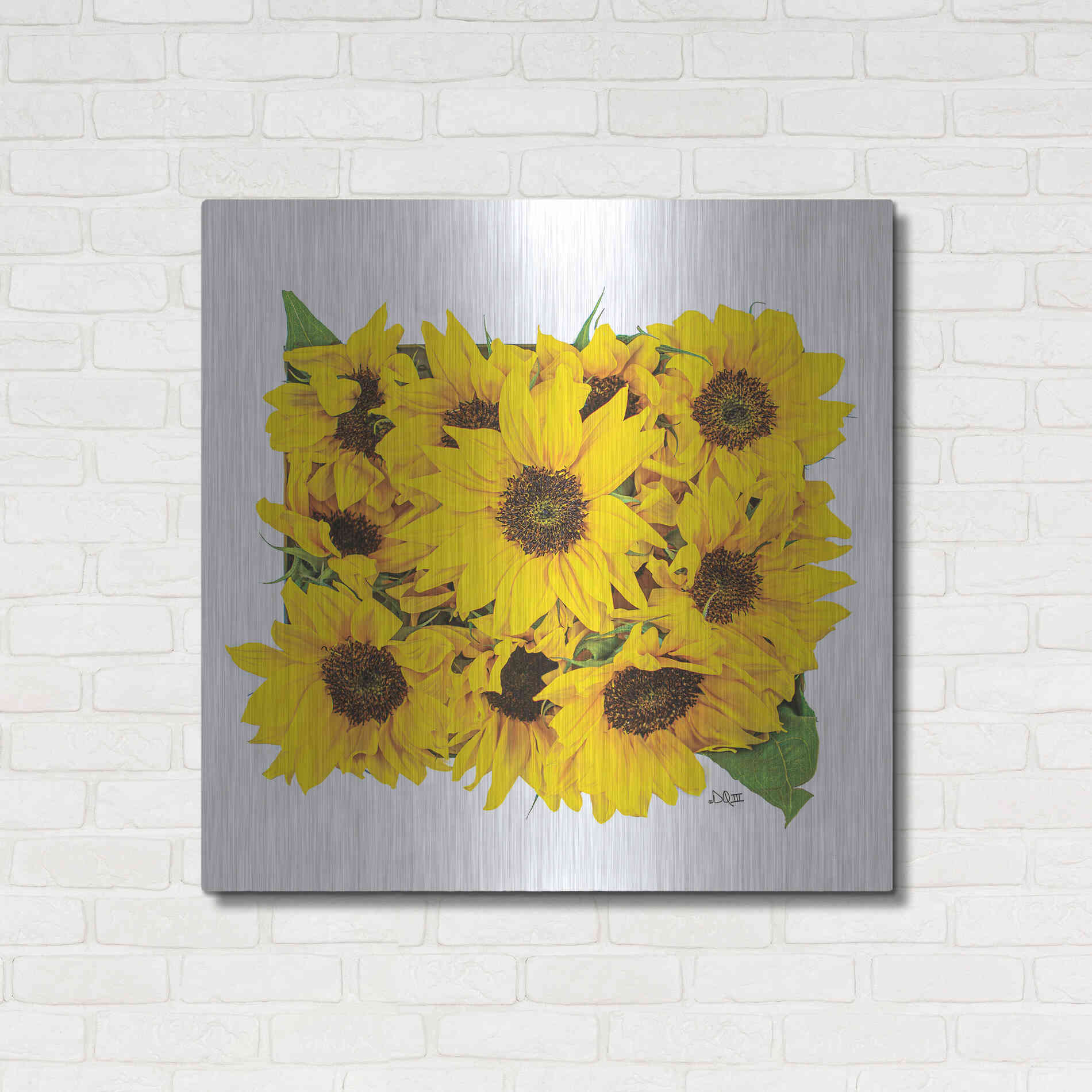 Luxe Metal Art 'Sunflower Bouquet' by Donnie Quillen, Metal Wall Art,36x36