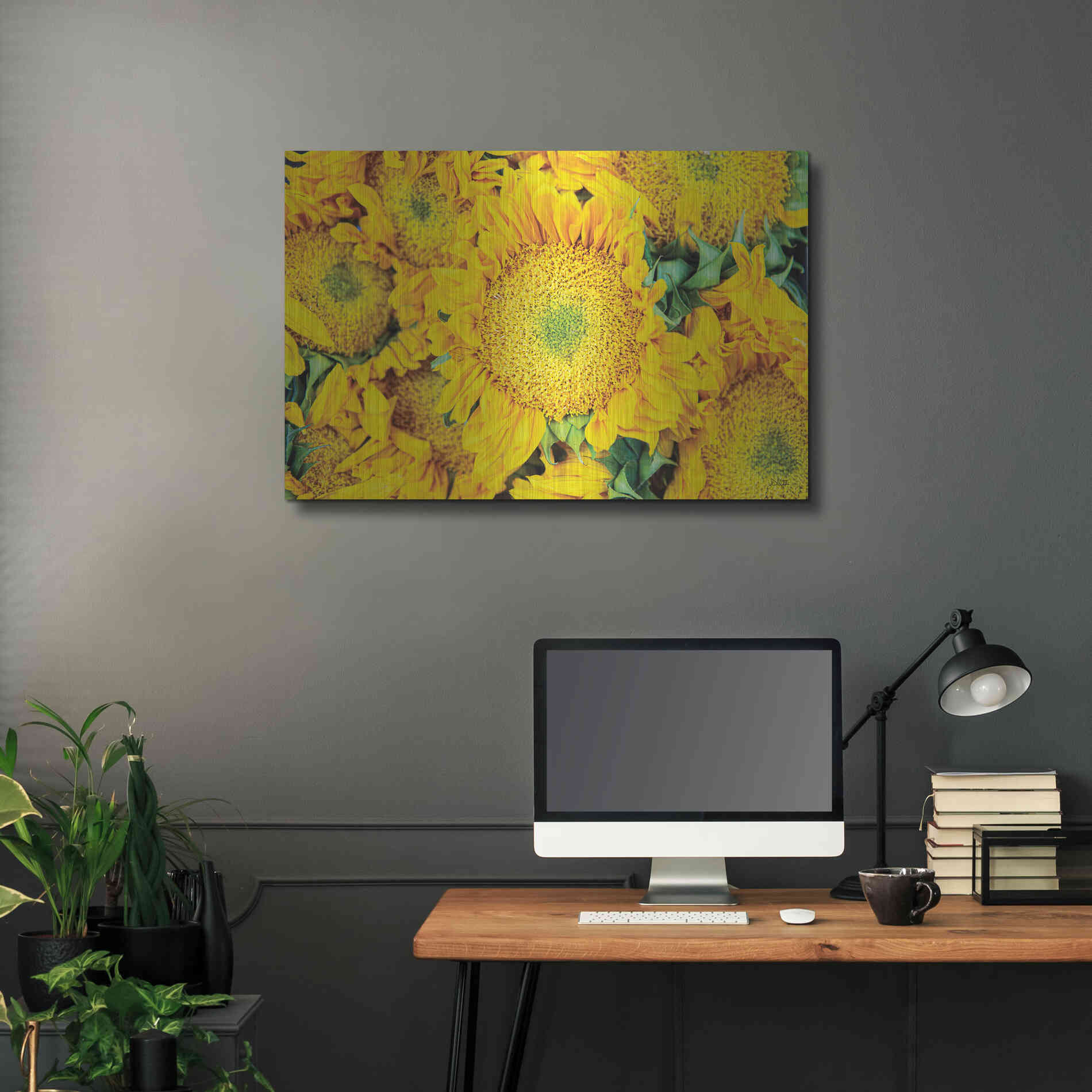 Luxe Metal Art 'Sunflower Summer' by Donnie Quillen, Metal Wall Art,36x24