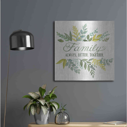 Luxe Metal Art 'Family Always Better Together' by Deb Strain, Metal Wall Art,24x24