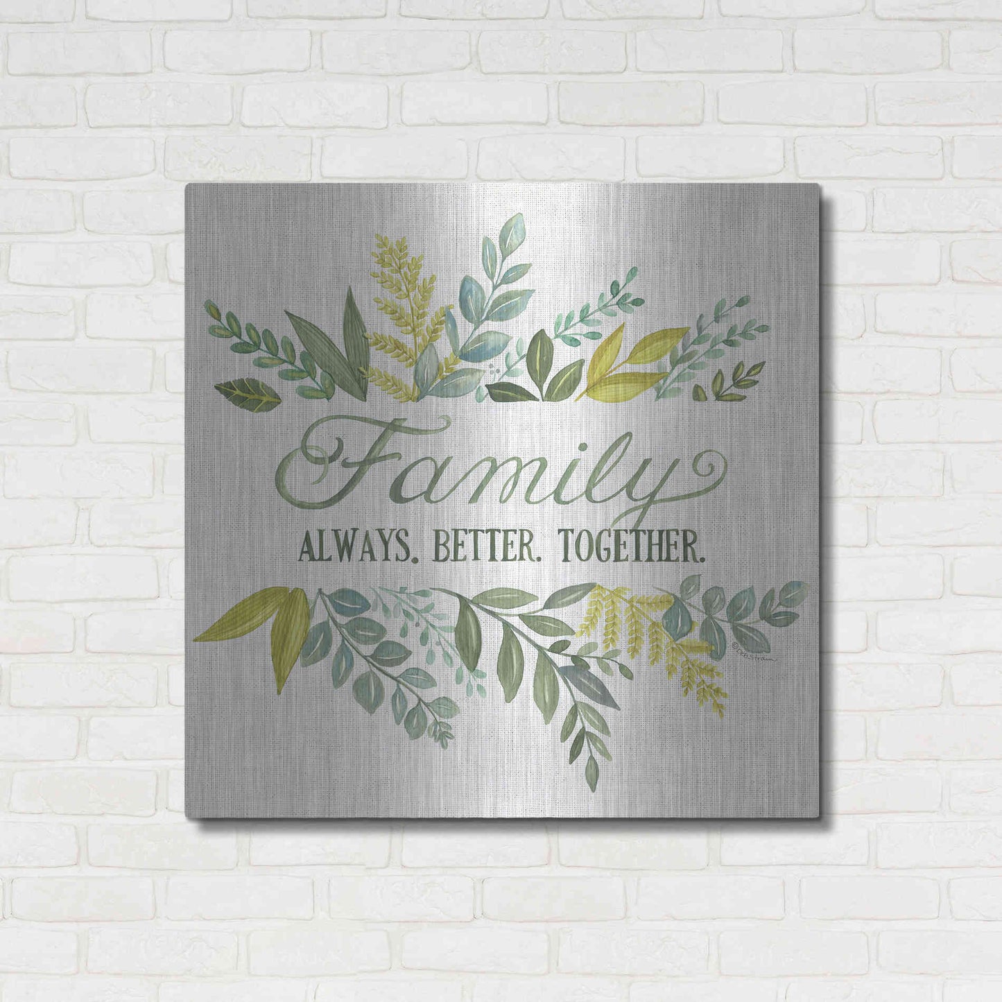 Luxe Metal Art 'Family Always Better Together' by Deb Strain, Metal Wall Art,36x36