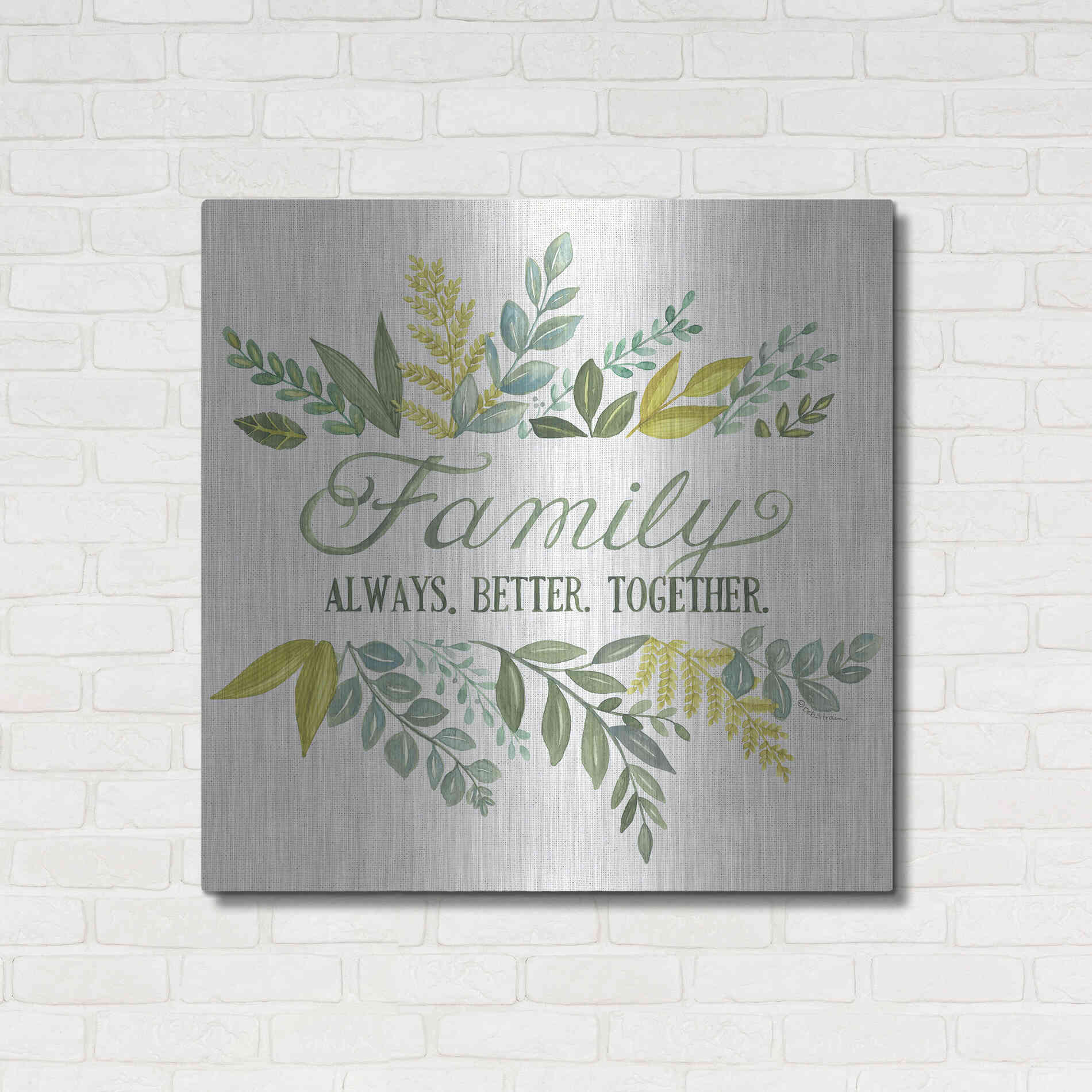 Luxe Metal Art 'Family Always Better Together' by Deb Strain, Metal Wall Art,36x36