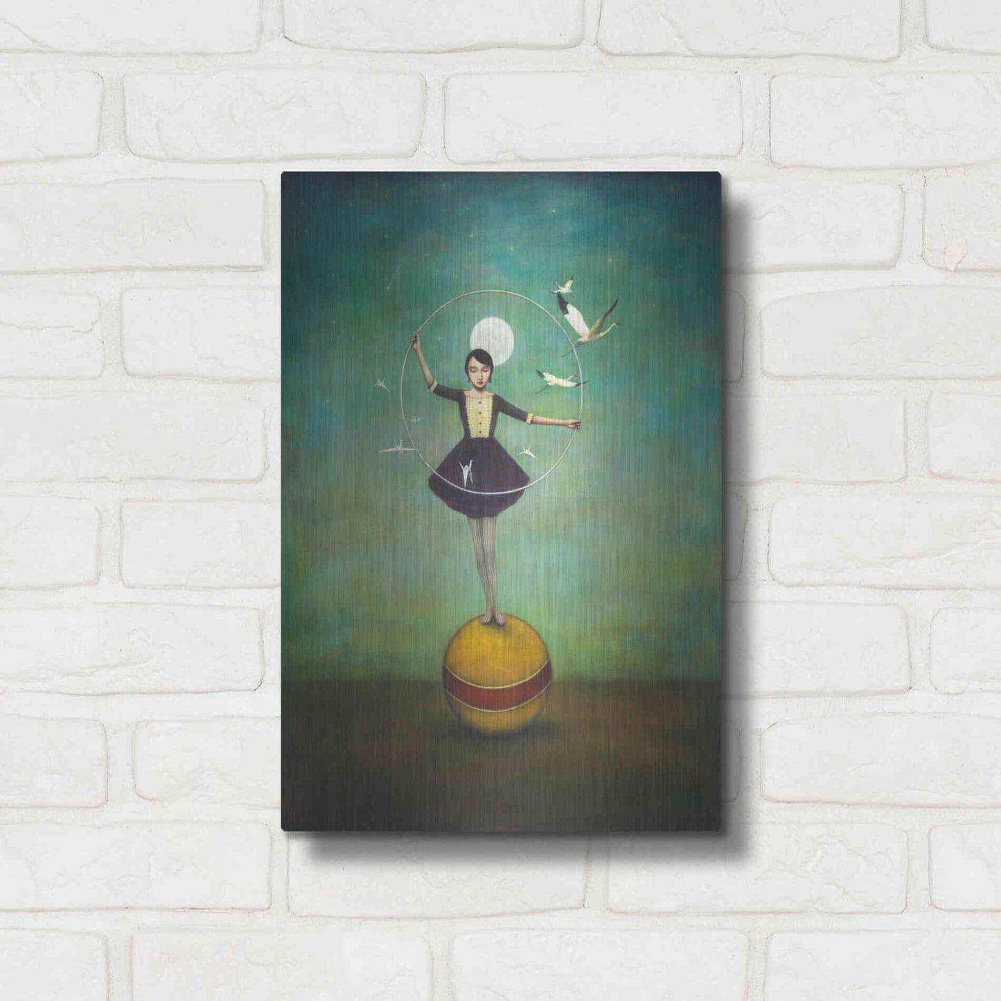 Luxe Metal Art 'Luna's Circle' by Duy Huynh, Metal Wall Art,12x16