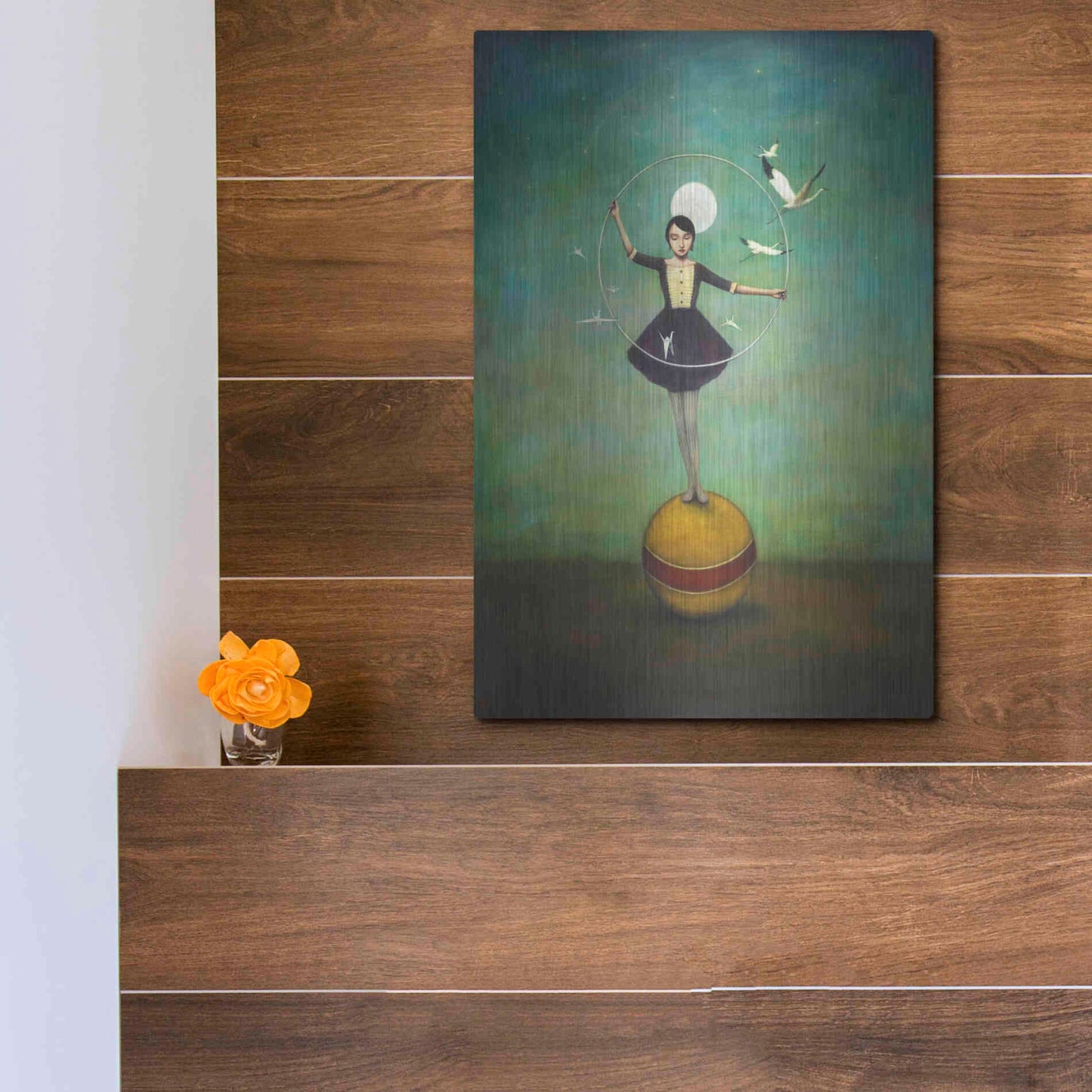 Luxe Metal Art 'Luna's Circle' by Duy Huynh, Metal Wall Art,12x16