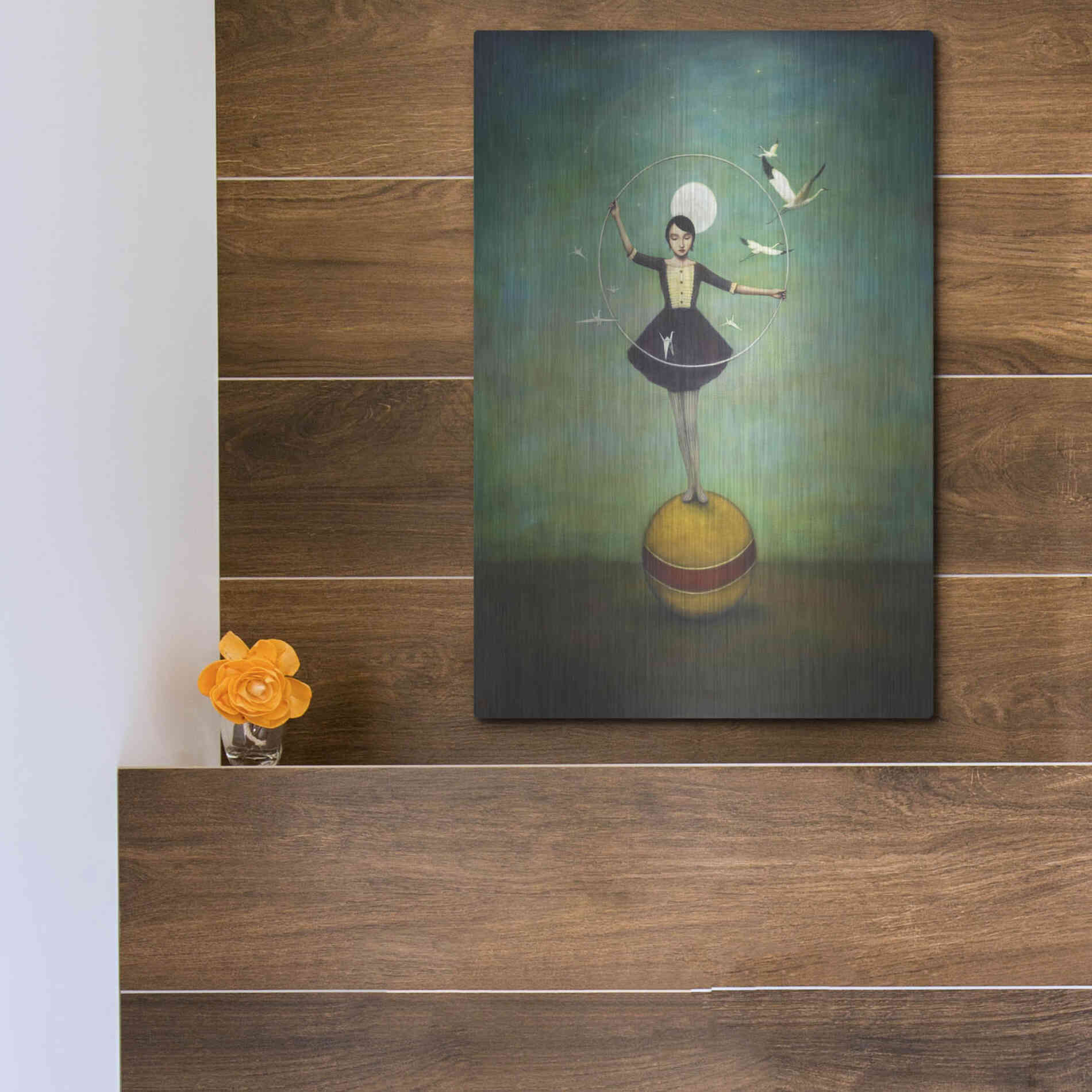 Luxe Metal Art 'Luna's Circle' by Duy Huynh, Metal Wall Art,12x16