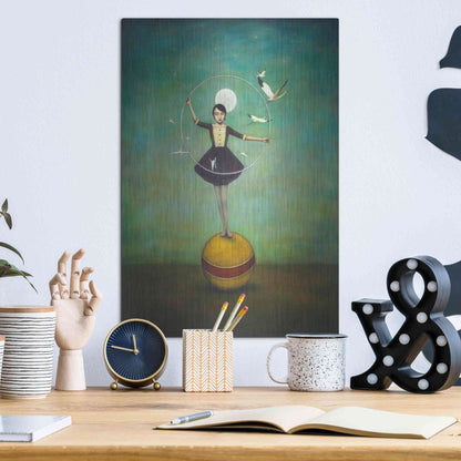 Luxe Metal Art 'Luna's Circle' by Duy Huynh, Metal Wall Art,12x16
