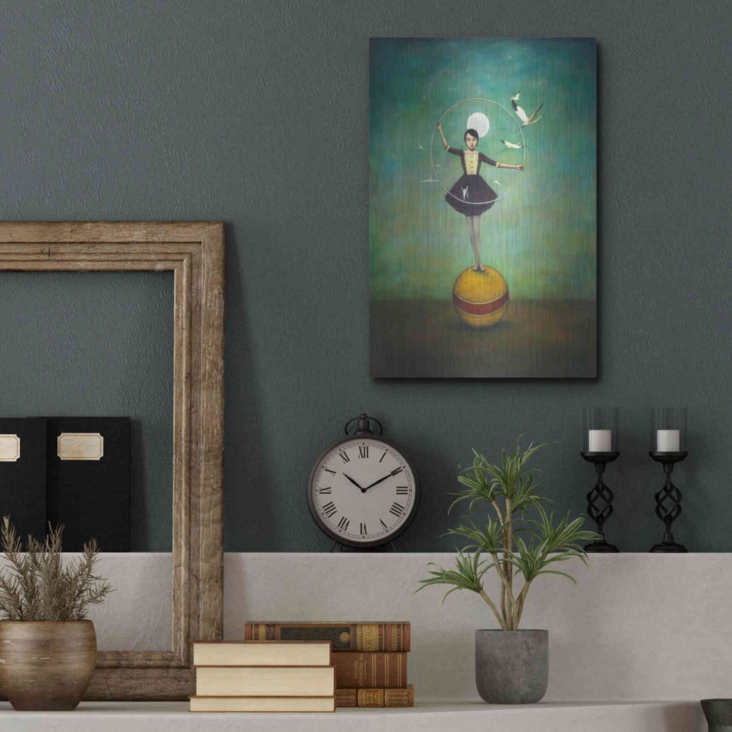 Luxe Metal Art 'Luna's Circle' by Duy Huynh, Metal Wall Art,12x16