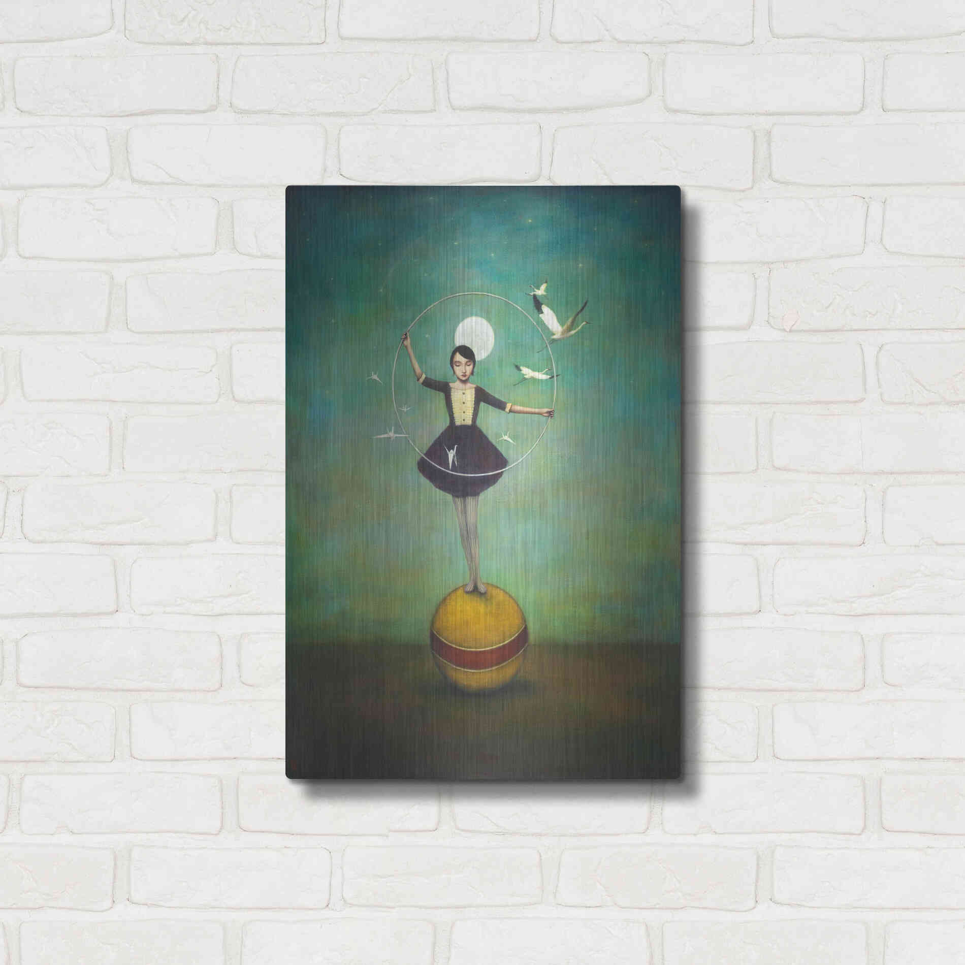 Luxe Metal Art 'Luna's Circle' by Duy Huynh, Metal Wall Art,16x24