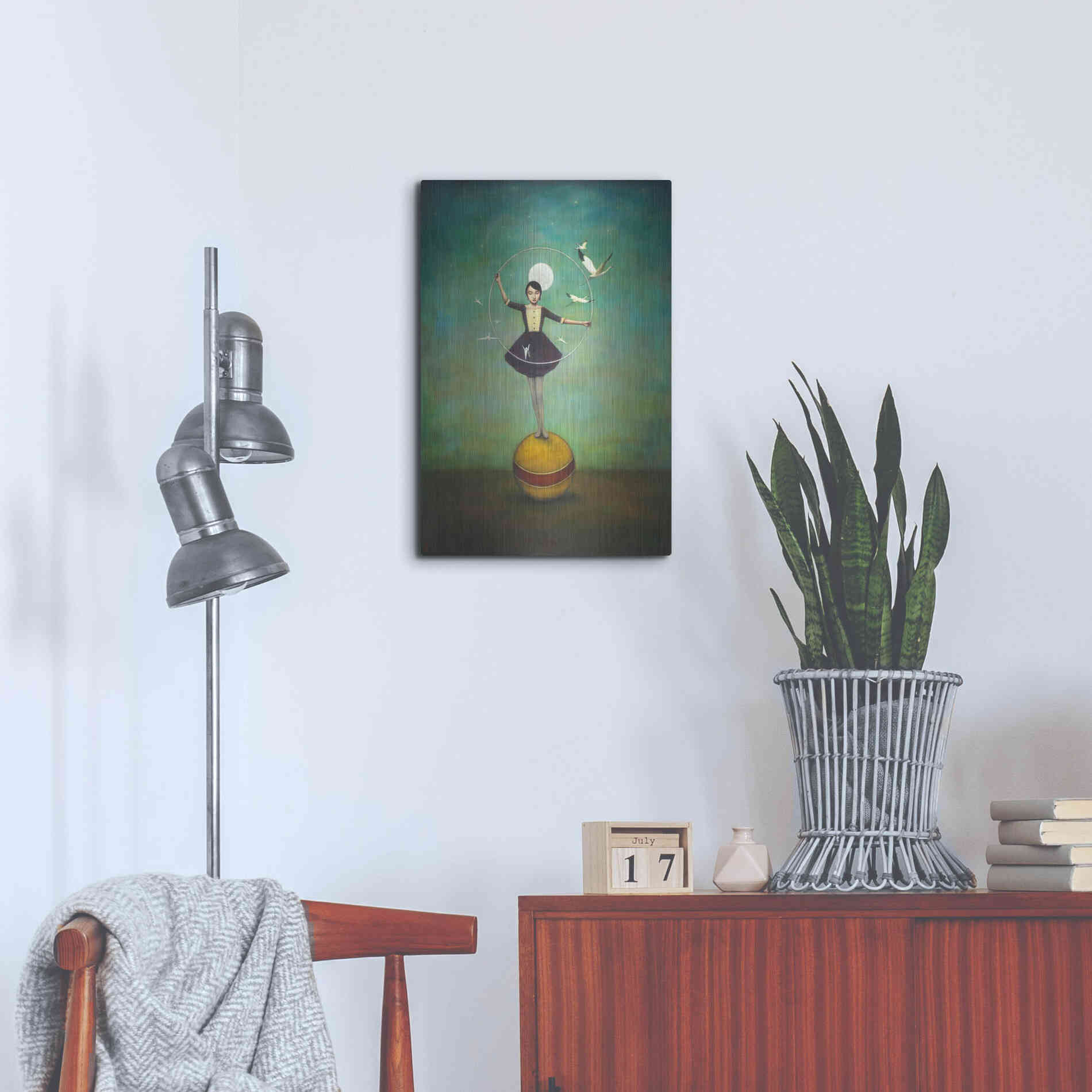 Luxe Metal Art 'Luna's Circle' by Duy Huynh, Metal Wall Art,16x24