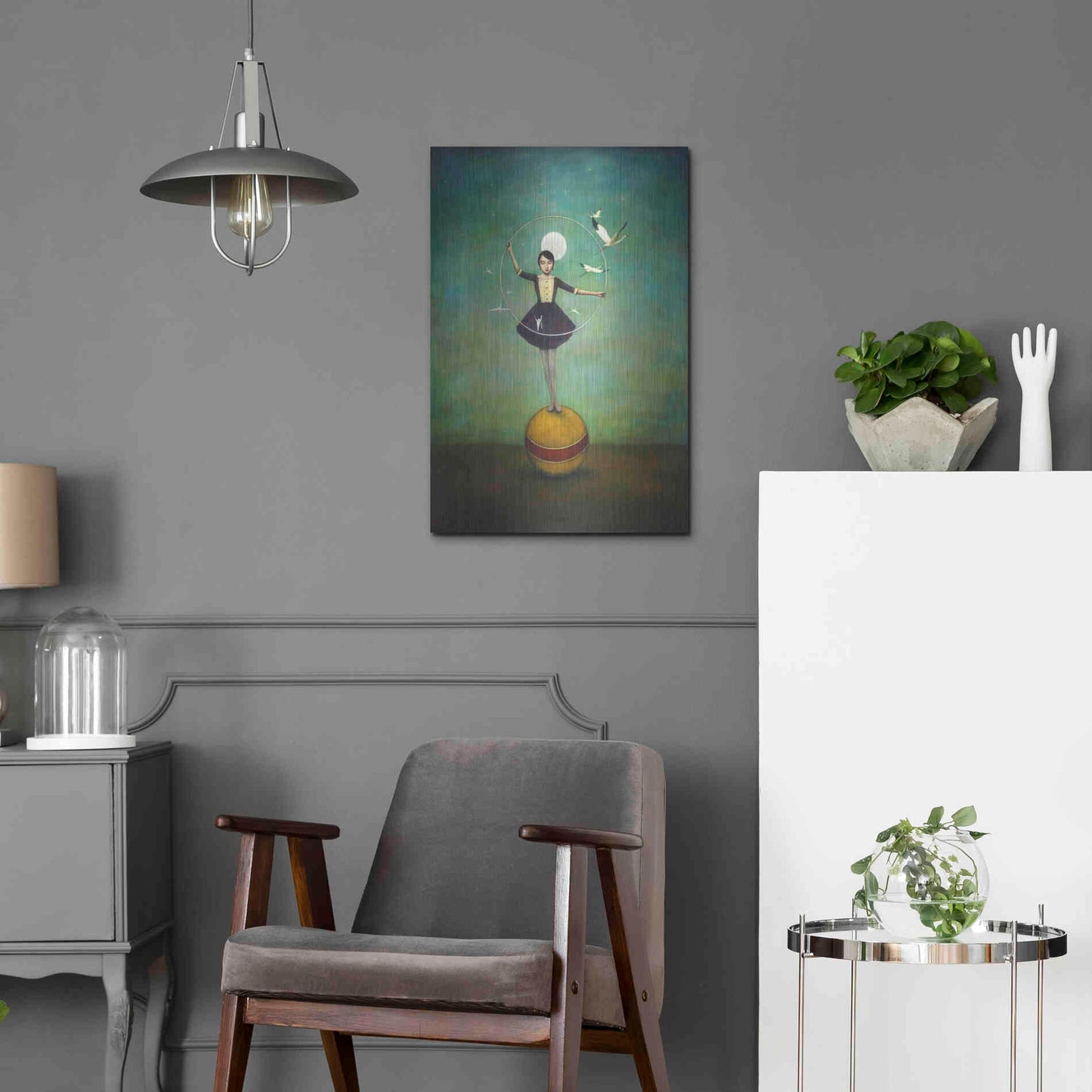 Luxe Metal Art 'Luna's Circle' by Duy Huynh, Metal Wall Art,16x24