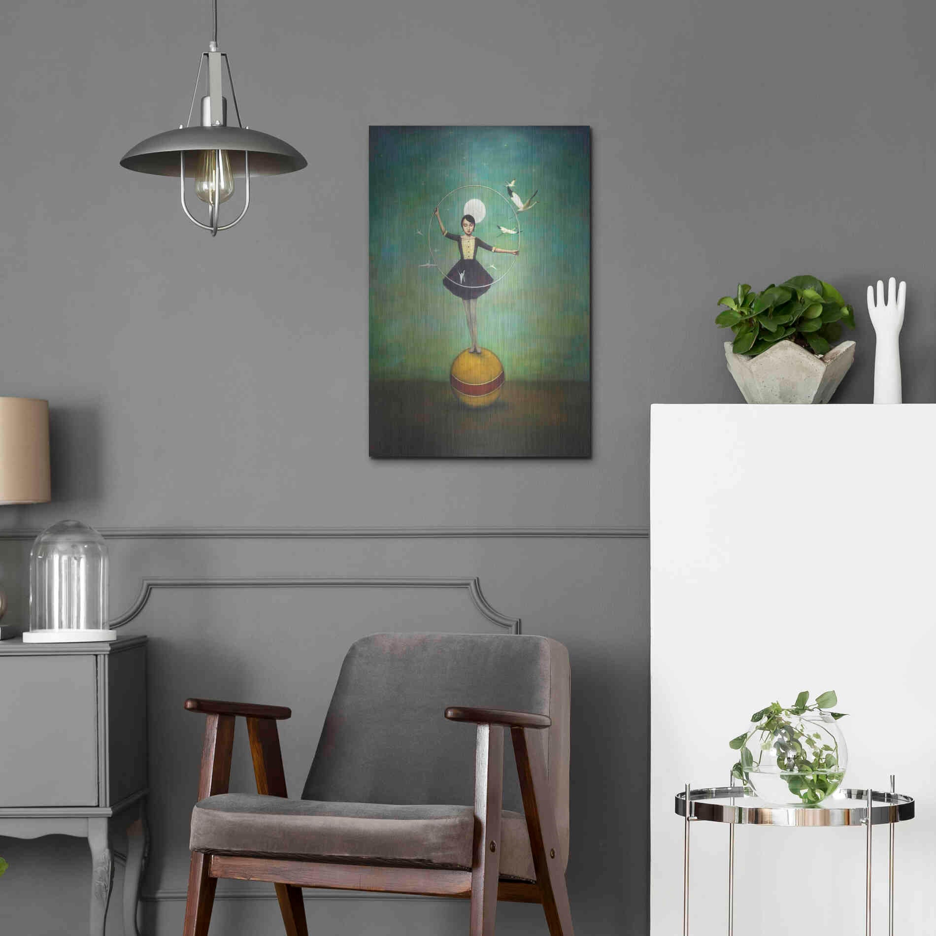 Luxe Metal Art 'Luna's Circle' by Duy Huynh, Metal Wall Art,16x24