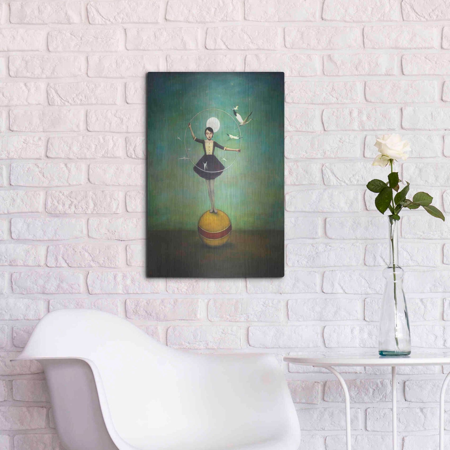 Luxe Metal Art 'Luna's Circle' by Duy Huynh, Metal Wall Art,16x24
