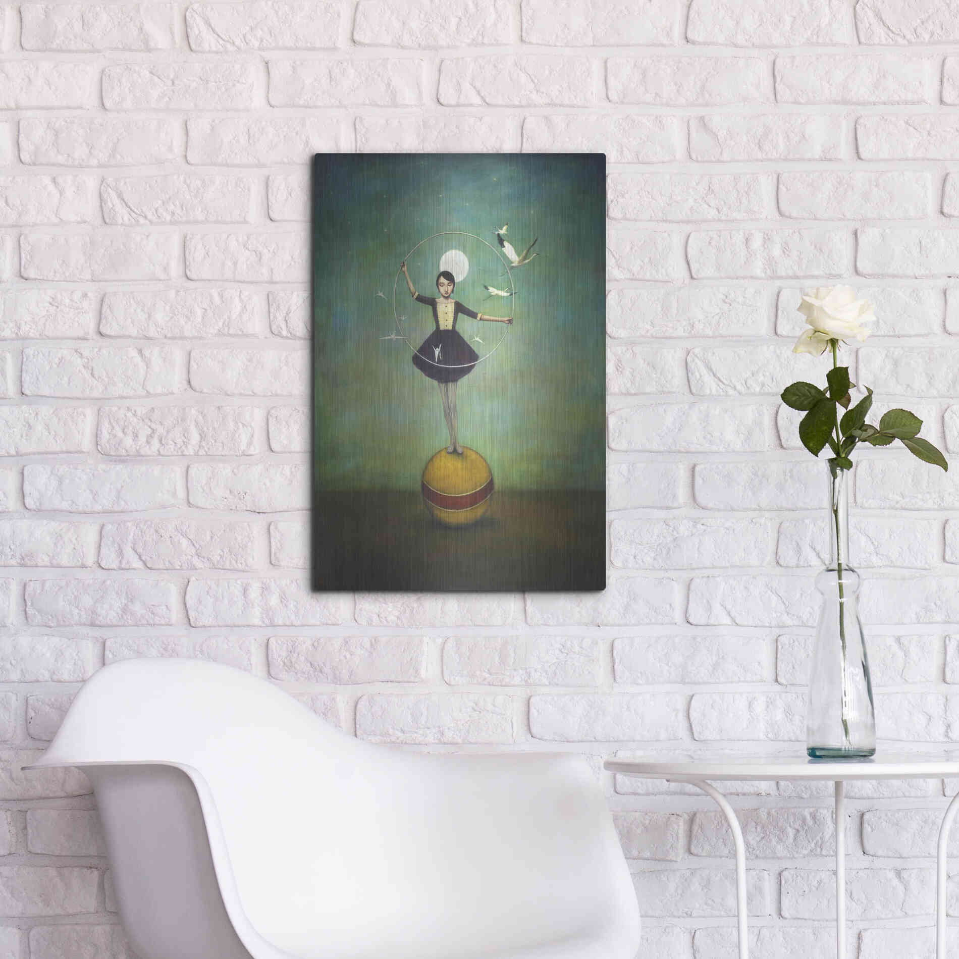 Luxe Metal Art 'Luna's Circle' by Duy Huynh, Metal Wall Art,16x24