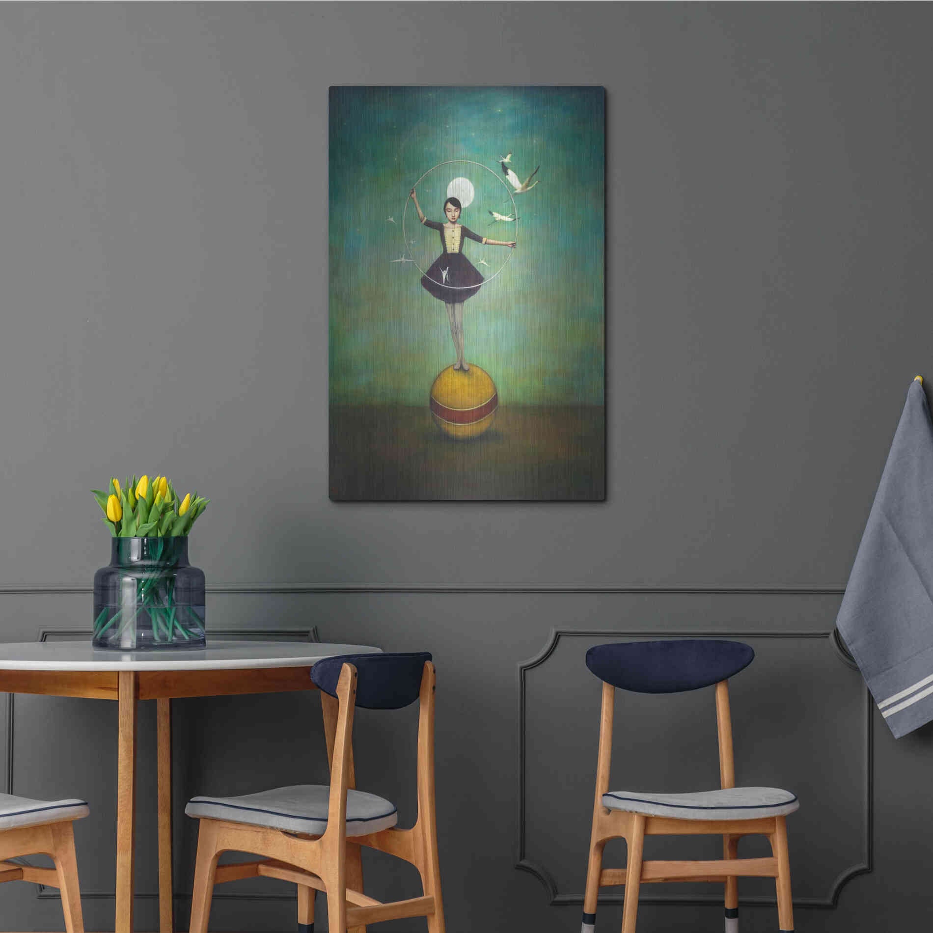 Luxe Metal Art 'Luna's Circle' by Duy Huynh, Metal Wall Art,24x36