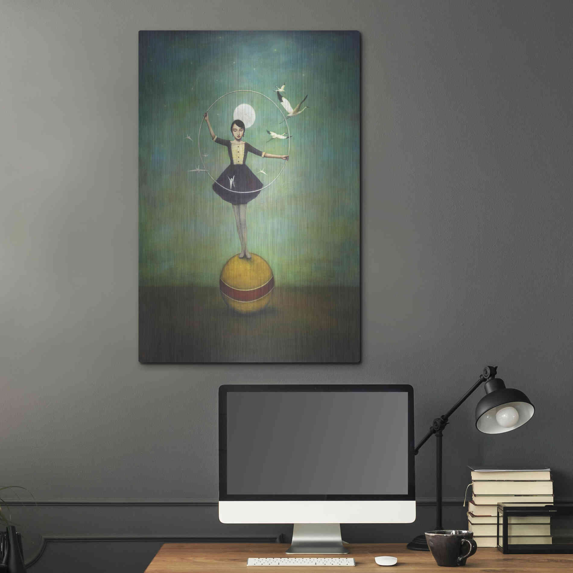 Luxe Metal Art 'Luna's Circle' by Duy Huynh, Metal Wall Art,24x36